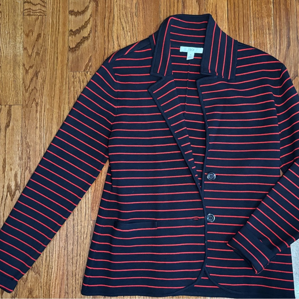1901  Women's Striped Blazer in Navy and Red